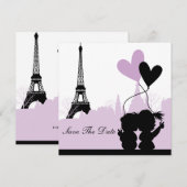Save The Date Annonce de Paris Enregistrer la Date (Violet 2) (Devant / Derrière)