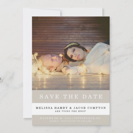 Save The Date Annonce de rendez-vous à jour rayée (Devant)