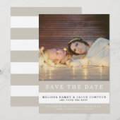 Save The Date Annonce de rendez-vous à jour rayée (Devant / Derrière)