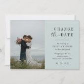 Save The Date Annonce de report de mariage Modern Sage (Devant)