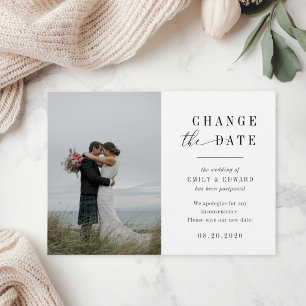Save The Date Annonce de report de mariage photo moderne