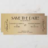 Save The Date Annonce de réservation de billet de cinéma (Gold2) (Devant / Derrière)