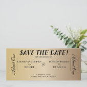 Save The Date Annonce de réservation de billet de cinéma (Or) (Debout devant)
