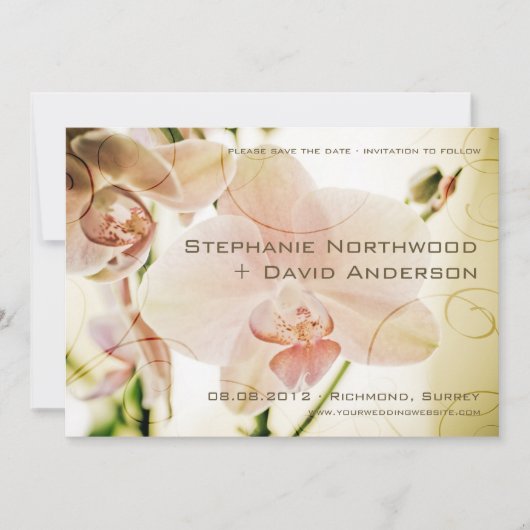 Save The Date Annonce de réservation de date Orchidée Rose (Devant)