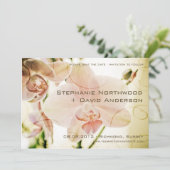 Save The Date Annonce de réservation de date Orchidée Rose (Debout devant)