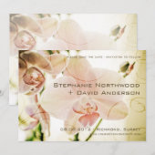 Save The Date Annonce de réservation de date Orchidée Rose (Devant / Derrière)
