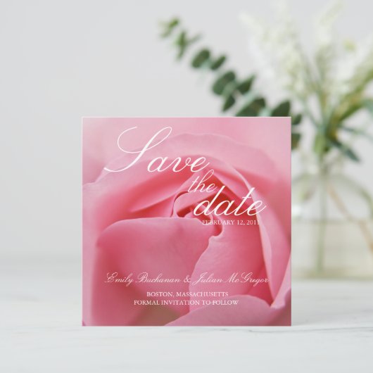 Save The Date Annonce de Rose Rose • Enregistrez la date (Debout devant)