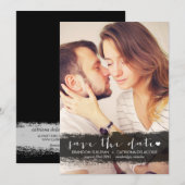 SAVE THE DATE ANNONCE DE SAUVEGARDE À L'AQUARELLE NOIRE (Devant / Derrière)