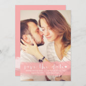 SAVE THE DATE ANNONCE DE SAUVEGARDE À L'AQUARELLE ROSE (Devant / Derrière)