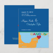 Save The Date Annonce de sauvegarde de date à Cancun au Mexique (Devant / Derrière)