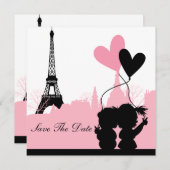 Save The Date Annonce de sauvegarde de date à Paris (Devant / Derrière)