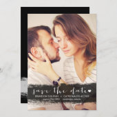 Save The Date ANNONCE DE SAUVEGARDE DE DATE Aquarelle NOIRE (Devant / Derrière)