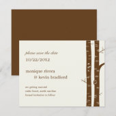 Save The Date Annonce de sauvegarde de date - Bouleaux - Amande (Devant / Derrière)