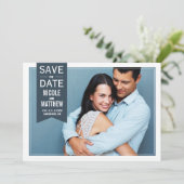 Save The Date Annonce de sauvegarde de date de photo moderne ave (Debout devant)
