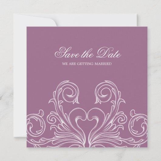 Save The Date Annonce de sauvegarde de date de style baroque (Devant)