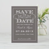 Save The Date Annonce de sauvegarde de date grise moderne (Debout devant)