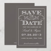 Save The Date Annonce de sauvegarde de date grise moderne (Devant / Derrière)