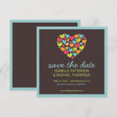 Save The Date Annonce de sauvegarde de date Lots of Hearts Love (Devant / Derrière)