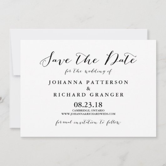 Save The Date Annonce de sauvegarde de date manuscrite (Dos)