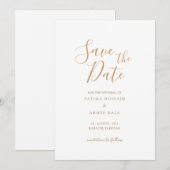 Save The Date Annonce de sauvegarde de date minimale en or pour (Devant / Derrière)