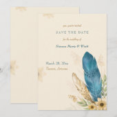 Save The Date Annonce de sauvegarde de date Pampas Bohème (Devant / Derrière)