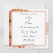 Save The Date Annonce de sauvegarde de date Peach Roses et dente (Dos)