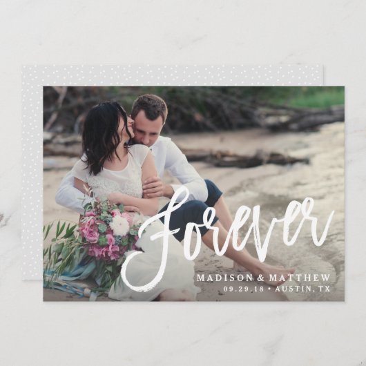 Save The Date Annonce de sauvegarde de date pour toujours brossé (Devant / Derrière)