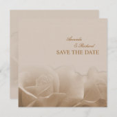 Save The Date Annonce de sauvegarde de date - Roses sépia (Devant / Derrière)