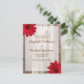 Save The Date Annonce de sauvegarde de date Rustique Fleur Rouge (Debout devant)