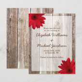 Save The Date Annonce de sauvegarde de date Rustique Fleur Rouge (Devant / Derrière)