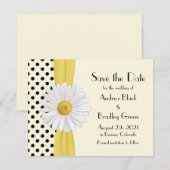 Save The Date Annonce de sauvegarde de date Shasta Daisy Polka D (Devant / Derrière)