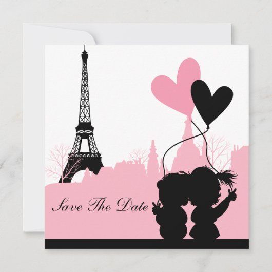 Save The Date Annonce de sauvegarde de la date à Paris (Devant)