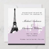 Save The Date Annonce de sauvegarde de la date à Paris (Violet 2 (Dos)