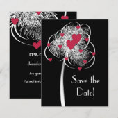 Save The Date Annonce de sauvegarde de l'arbre de coeurs et de f (Devant / Derrière)