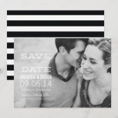 Save The Date Annonce de sauvegarde de photo de texte blanc (Devant / Derrière)