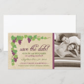 Save The Date Annonce de sauvegarde de vigne (Parchemin) (Devant / Derrière)