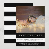 Save The Date Annonce de sauvegarde rayée de la date (Devant / Derrière)