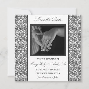 Save The Date Annonce de "Save the Date" en Damassé Noir