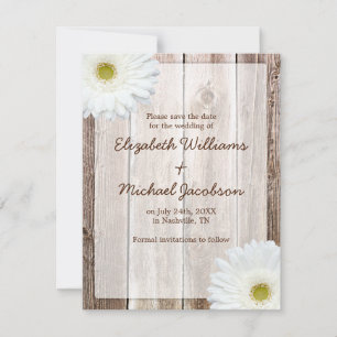 Save The Date Annonce d'enregistrement de mariage Rustique Fleur
