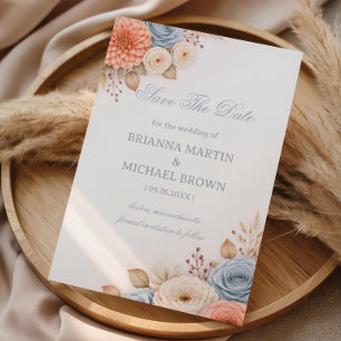 Save The Date Annonce Élégante Florale Pastel