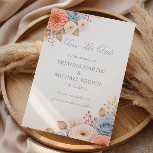 Save The Date Annonce Élégante Florale Pastel