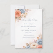 Save The Date Annonce Élégante Florale Pastel (Devant)