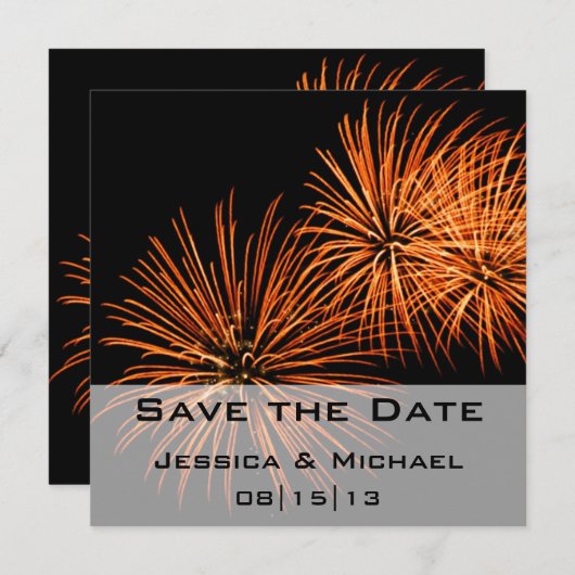 Save The Date Annonce Feu d'artifice 2 Enregistrer la date (Devant / Derrière)