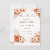 Save The Date Annonce Florale Automne Chaud (Devant)