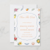 Save The Date Annonce Florale Citrus Côtière (Devant)