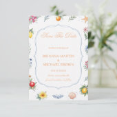 Save The Date Annonce Florale Citrus Côtière (Debout devant)