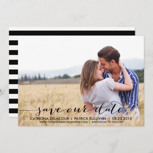 Save The Date Annonce manuscrite de sauvegarde de notre rendez-v (Devant / Derrière)