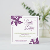 Save The Date Annonce moderne de sauvegarde de fleurs (violet) (Debout devant)