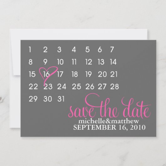 Save The Date Annonces de mariage Calendrier Enregistrer la date (Devant)