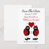 Save The Date Annonces de sauvegarde de date de mariage Ladybug  (Devant / Derrière)